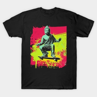 Buddha Skateboarding | Retro Skateboard | Funny Buddha #2 T-Shirt